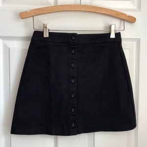 Forever 21 Black Button Front A-Line Mini Skirt